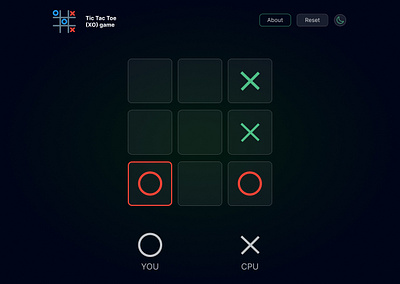 Tic Tac Toe (XO) game design (desktop) desktop game ui