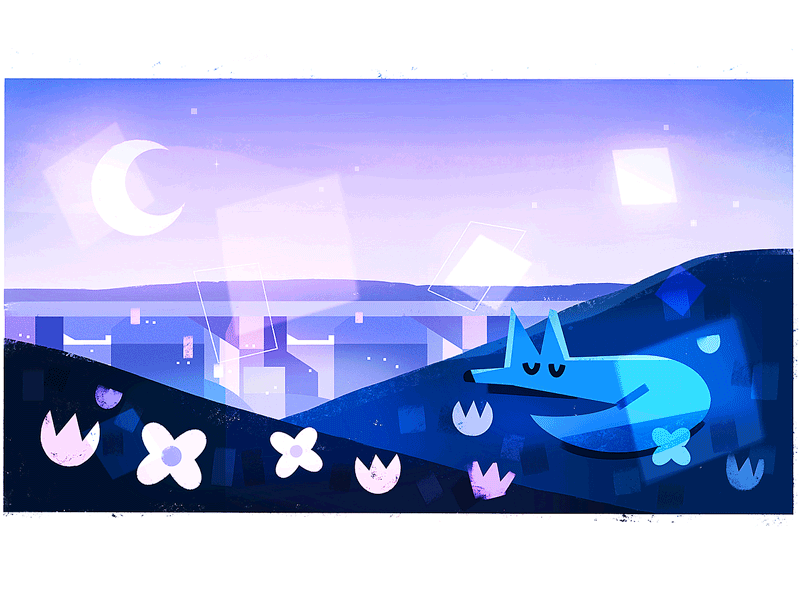 Goodnight song animation google illustration