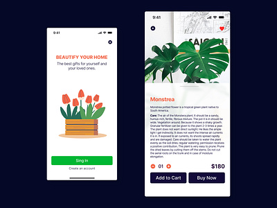 Mobil App / Flowers app button design flower flowers mobil mobilapp product product design ui