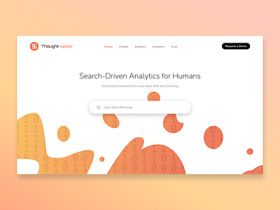 Thought-spear homepage ui ai analytics branding design dribbble figma homepage homepage design landing page logo saas service startup ui uidesigner uiux web web design web ui website