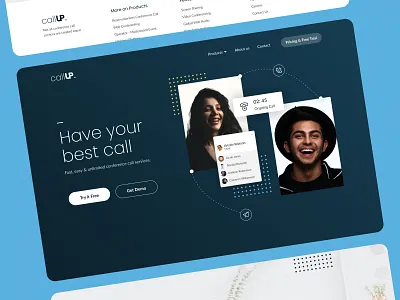 Call service website call service clean communication header industry landing page modern saas sass service services tech website technology tm tm22b ui uiux web website