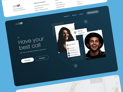 Call service website call service clean communication header industry landing page modern saas sass service services tech website technology tm tm22b ui uiux web website