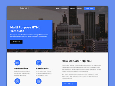 Zipcare - Multipurpose Website Template html html template ui design web design web development website template