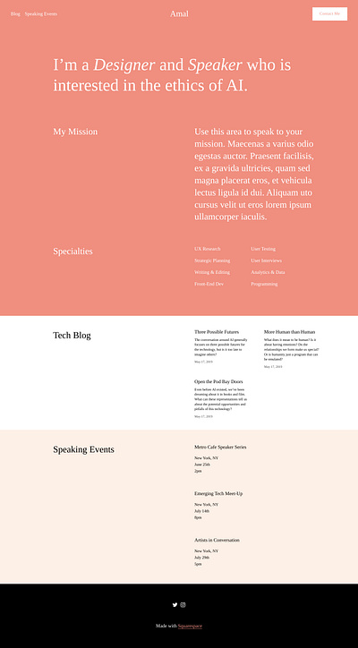 Amal - Website Template - Squarespace clean colorful company corporate design logo modern multipurpose multipurpose template photography pitch deck portfolio presentation studio template ui unique web design web development website