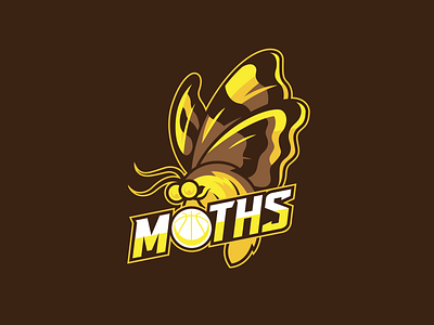 The Moths apparel design basketball brand identity branding design graphic design hat design illustration illustrator logo moth sports logo vector