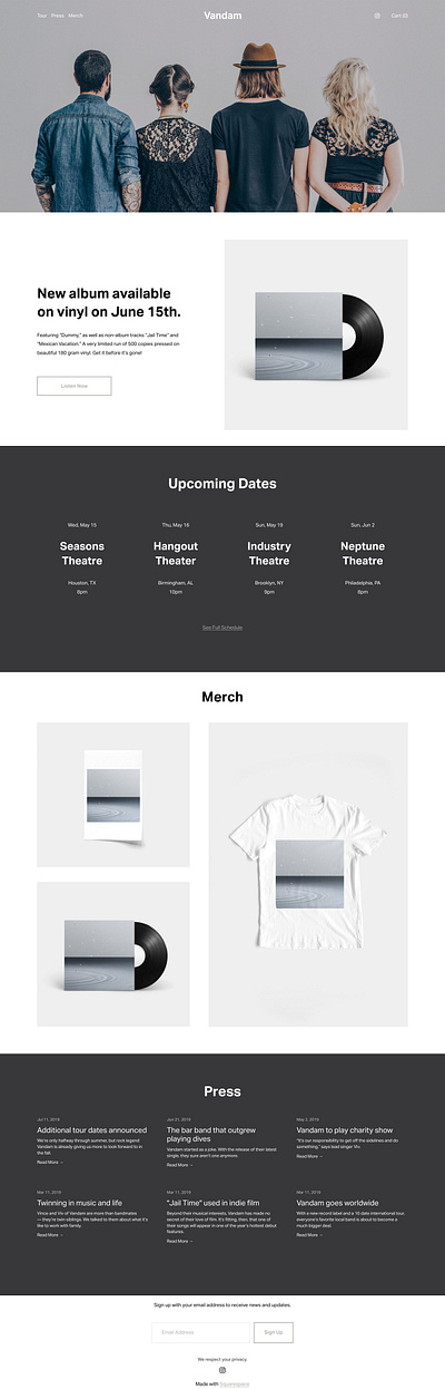 Vandam - Website Template - Squarespace app art blog branding concept design graphic design logo online store photography squarespace template theme ui ui design ux ux design web design web development website
