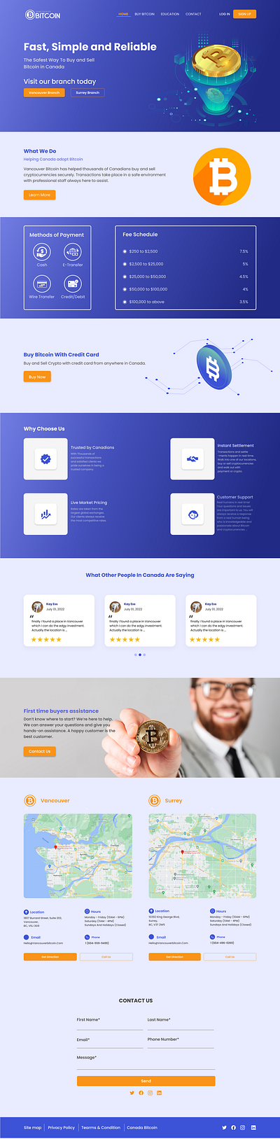 Bitcoin Landing Page app landingpage design ui website design