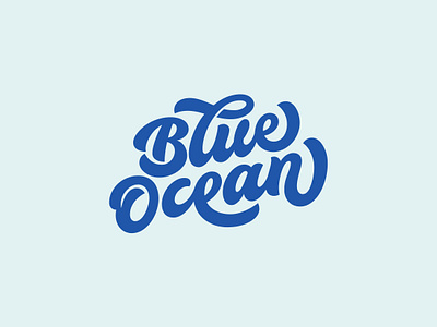 Blue Ocean - Soft drink logo brand branding calligraphy design flourishes font font logo hand lettering illustration lettering logo logotype soft drink typography vector visual identity wordmark wormark