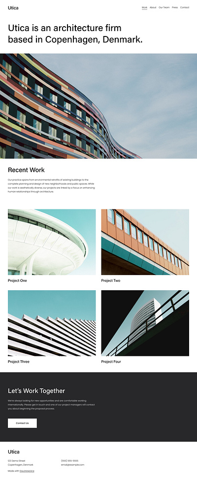 Utica - Website Template - Squarespace animation app art blog branding concept design graphic design online store photography squarespace template theme ui ui design ux ux design web design web development website