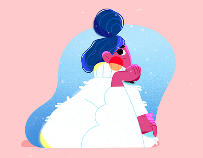 Waiting for Xmas gifts 🎁 2d character character design christmas cold commercial design flat flat illustration girl graphic design illustration new year photoshop pink procreate thinking vector winter xmas