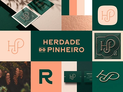 Herdade do Pinheiro, Brand Identity brand brand identity branding bruno silva brunosilva.design business card design graphic design herdade do pinheiro hp logo logo design logo designer logotype monogram monogram hp portugal print typography vector