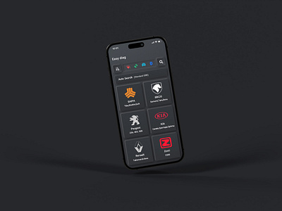 EasyDiag app car dark diagnosis mobile neomorphic ui