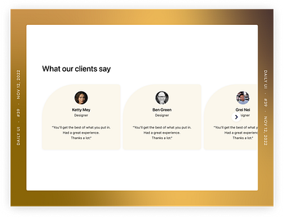 Testimonials 039 dailyui design ui ux web