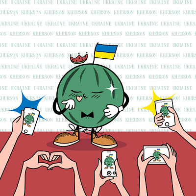 Welcome home art cartoon character character design characters colorful design graphic design illustration illustrator mascot retro star ukraine vector watermelon