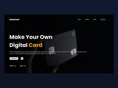 Web Landing Page UI Design dark home page landing page mastercard modern theme ui ui design ux website