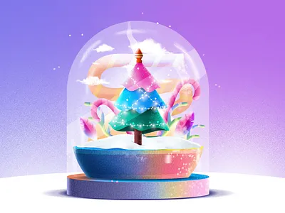 Snow Globe 2d abstract adobe adobe illustration adobe photoshop after effects animation art artwork clean colorful design digital art flat graphic design illustration minimal modern simple vector