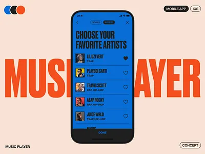 Music App ios media player mobile app music onboarding play player spotify ui ux