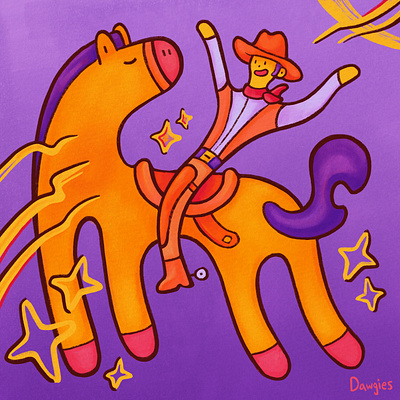 Wild Horse Rodeo cute illustration illustration illustration design