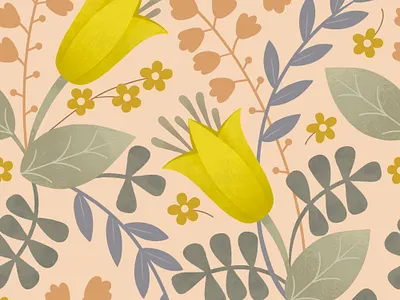 Yellow Flowers artistic design floristic flower graphic pattern seamlesspattern textile wallpaper yellow