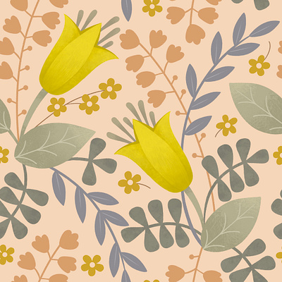 Yellow Flowers artistic design floristic flower graphic pattern seamlesspattern textile wallpaper yellow