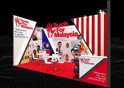 Teach For Malaysia 3x6 Exhibition Booth 3d 3x6 3x6 booth artist impression booth branding charity design event exhibition expo fair free education fundraising non profit philanthropy render show space visualization