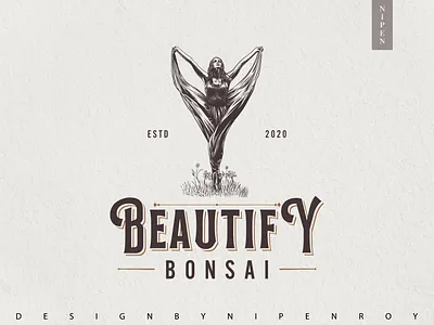 Beautify Bonsai Vintage logo art logo brand identity branding clean logo creative logo design graphic design hand drawn logo illustration logo logo logo design logo designer logo inspiration logo maker logo mark logo type logodesign logos minimal logo vintage logo