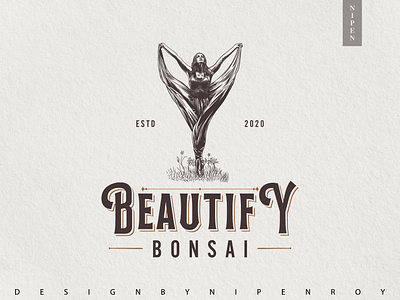 Beautify Bonsai Vintage logo art logo brand identity branding clean logo creative logo design graphic design hand drawn logo illustration logo logo logo design logo designer logo inspiration logo maker logo mark logo type logodesign logos minimal logo vintage logo