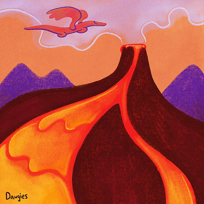 Volcano cute illustration illustration illustration design