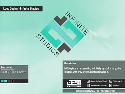 Logo Design - Infinite Studios adobe advertisement advertisment blue branding buisness design designer emblem graphic design illustrator logo logotype oem oemdesign photoshop socialmedia turquose typography vector