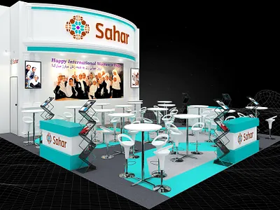 Sahar Education for Afghan Girls 7x8 Exhibition Booth 3d 7x8 booth afghan afghanistan artist impression booth branding charity children education design education event exhibition free education freedom non profit render show space visualization