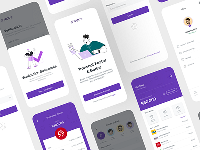 Zappy V1 - Fintech Mobile App app design app ui design design ui ui design ux design