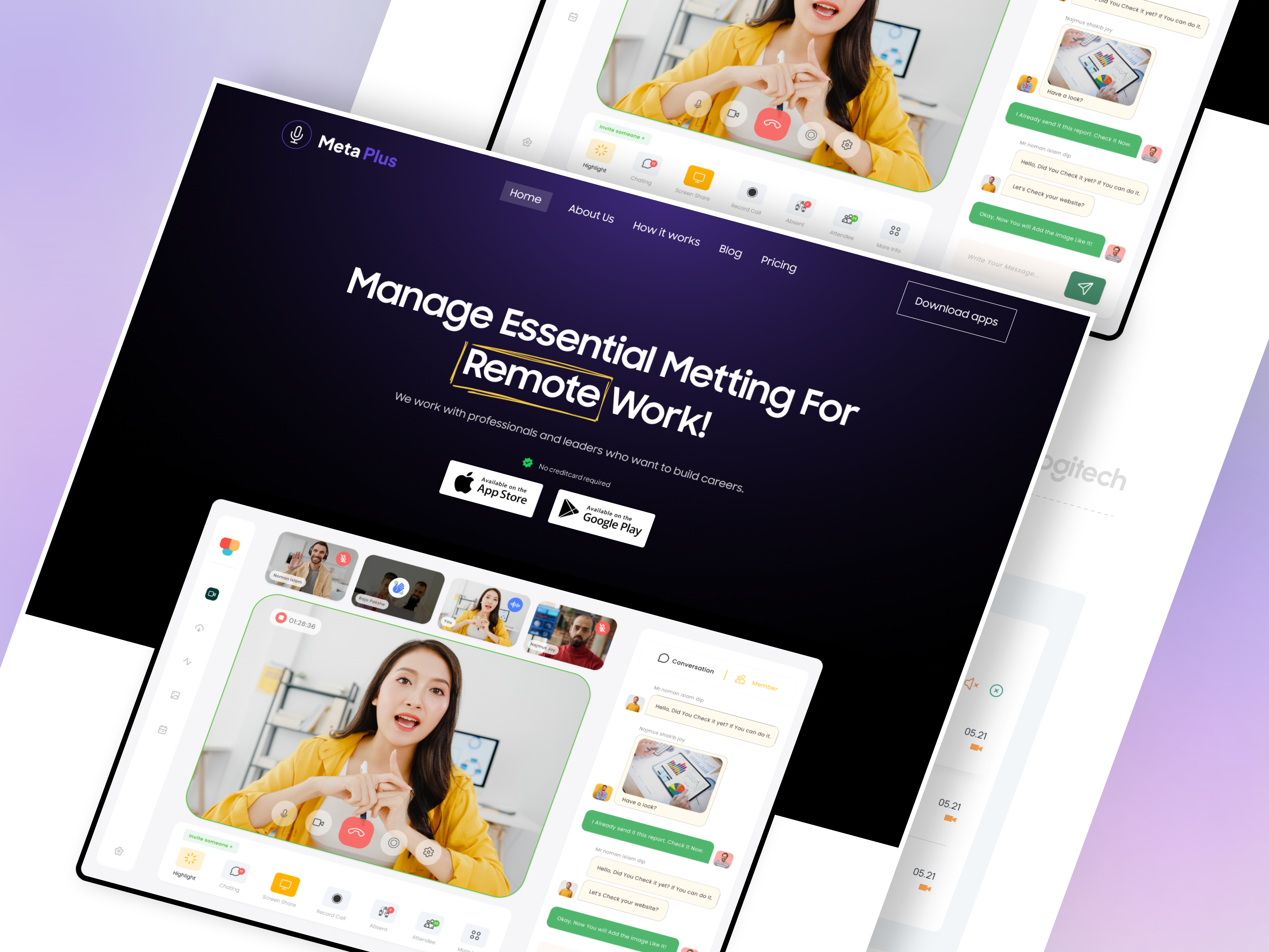 Example of Video Conference Website Landing Page Design