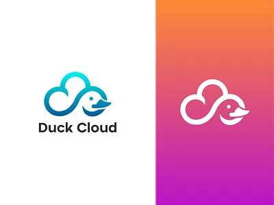 DUCK CLOUD abstract animals branding branding identity business cartoon cloud creative duck duckcloud feather fly idea modern professional swan vector web