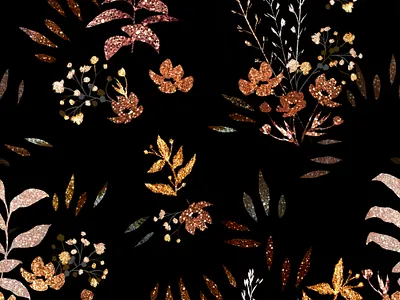 Golden Yard Pattern artistic design floristic flower graphic illustration pattern seamlesspattern textile wollpaper wrappingpaper