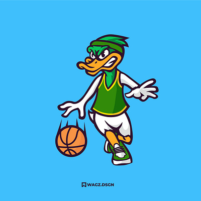DRIBBLING DUCK basket ball design duck ducks graphic design illustration logo logo sport mascot mascot logo sport logo vector