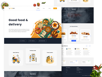 Indian Kitchen - Food Delivery Landing Page chefs cuisine delivery eat food food delivery landing landing page landingpage receipe restaurant ui uiux web web design website website design