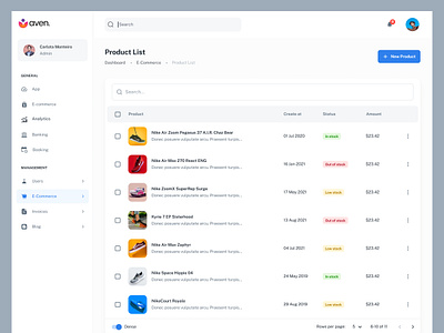 Product List - Ecommerce Dashboard dashboard dashboardui design ecommerce dashboard ecommercedashboard ecommercedashboardui minimal product list product list page ui design product page productlistpage ui