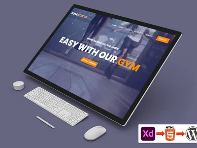 GYM STUDIO WEBSITE DESIGN branding design illustration landing page ui website design website design ideas xd to html