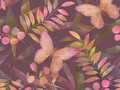 Butterfly Pattern artistic background butterfly design floristic graphic illustration pattern seamlesspattern textile wallpaper wrappingpaper