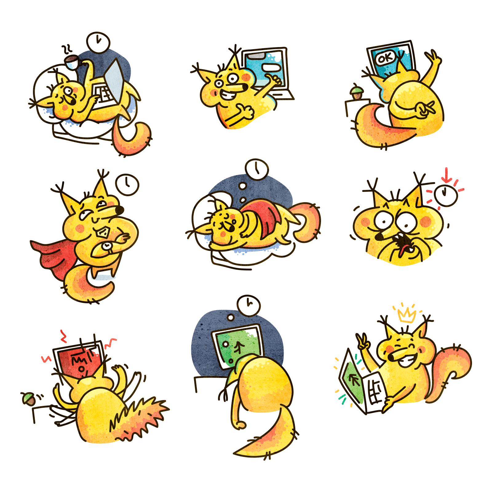 freelance life design freelancer illustration squirrel vector
