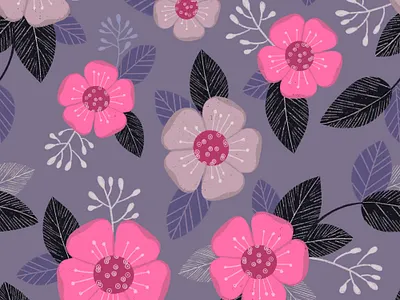 Big Flowers Pattern artistic background design floristic flower graphic illustration pattern seamlesspattern textile wallpaper wrappingpaper