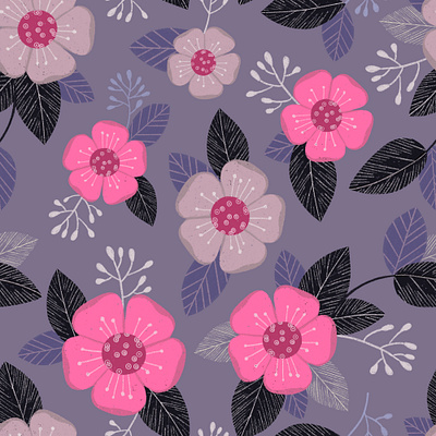 Big Flowers Pattern artistic background design floristic flower graphic illustration pattern seamlesspattern textile wallpaper wrappingpaper