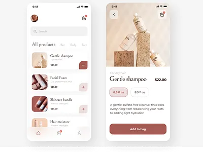 E-commerce mobile app beauty cosmetics e commerce nude shop store