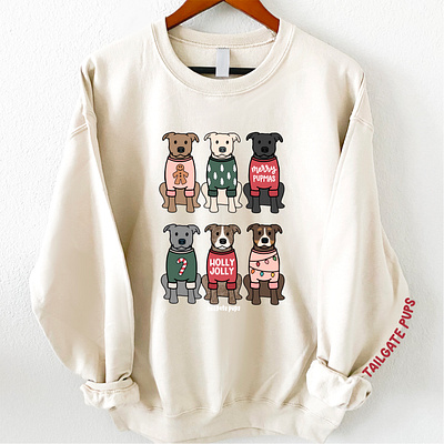 Holiday Sweater Design for Tailgate Pups apparel design dog graphic design illustration product design tshirt