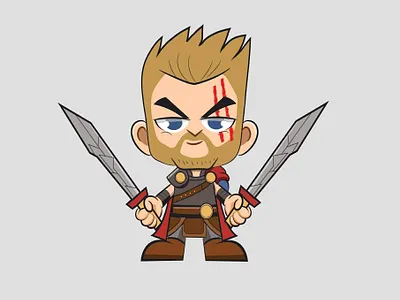 Drawing Study Chibi Thor Ragnarok by Adrian Pontoh character illustration
