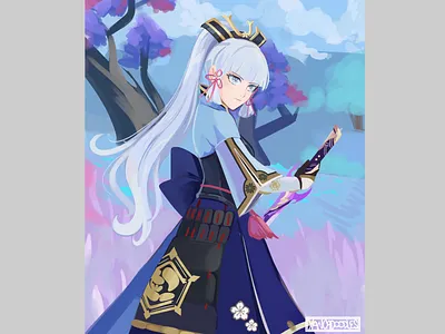 Ayaka (Genshin Impact) digital painting fanart genshin impact illustration video games