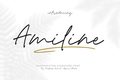 Amiline Handwritten Signature Font hand handriwting font print