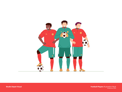 Football Team character flat football illustration soccer sport team world cup