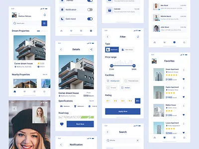 Real Estate Mobile App 2022 trant apartment building clean design finder app home service house booking house rent listing minimalist mobile app popular app property property listing real estate rent app shahinurstk02 ui design uiux design