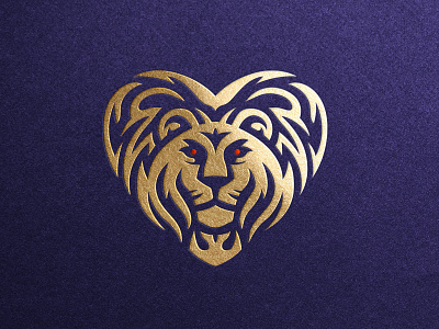 Lion Heart brand identity branding design foil graphic design illustration illustrator lion lion heart lion logo logo
